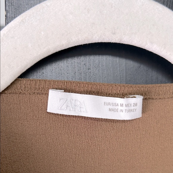 Zara Crepe Cutout Dress. (Taupe) - Picture 3 of 6